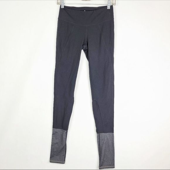 Athleta Plie Tights Leggings Black Gray S - Picture 2 of 5